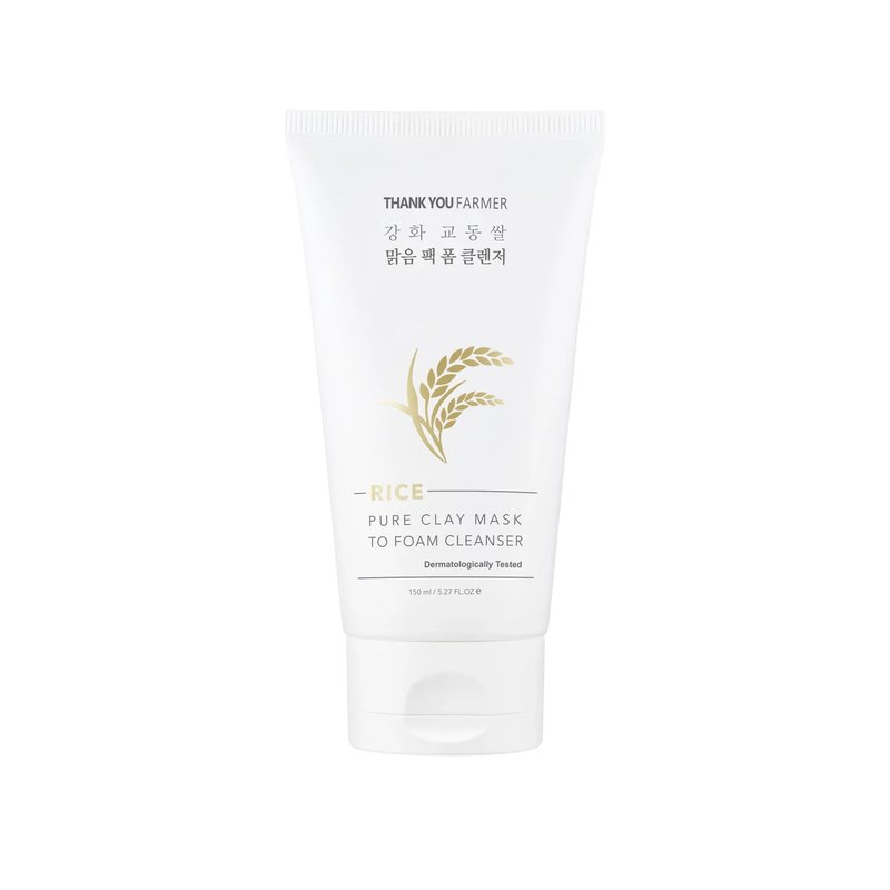 Rice Pure Clay Mask to Foam Cleanser
